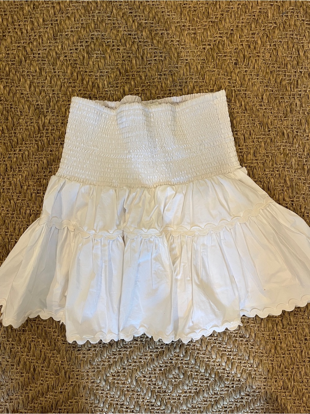 Sail to Sable White Smocked Tiered Skirt